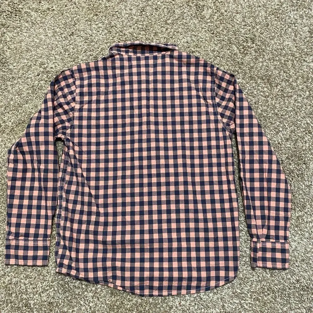 Old Navy Built In Flex Checkered Long Sleeve Button Down Shirt Boys Size L 10-12